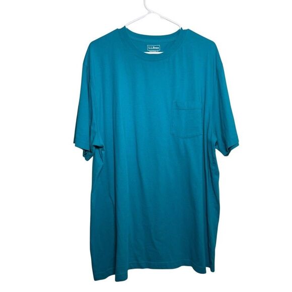 LL Bean T-Shirt Men's XL Tall Blue Crew Neck Short Sleeve Solid Shirt - Picture 1 of 9